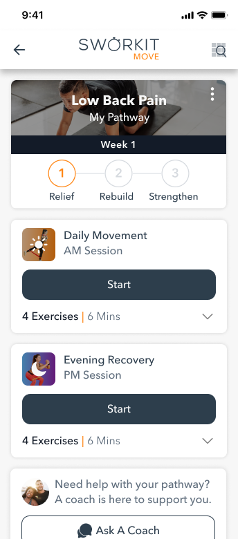 Sworkit Move — pathway entrance