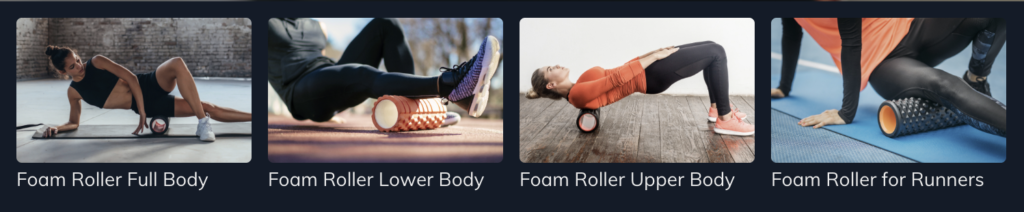 foam roller workouts in Sworkit