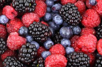 assortment of blueberries, blackberries, and raspberries