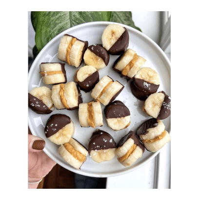 Banana bites on a plate make a great treat