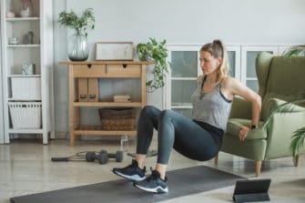 Women doing intermittent workout in home