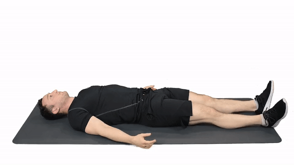 man performing piriformis stretch