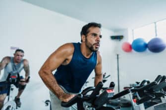 Man takes spin class to lower his risk of lung cancer.