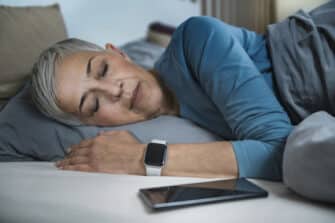 Woman gets quality sleep from her active lifestyle.